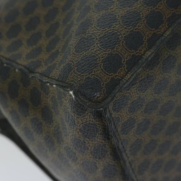 CELINE Macadam Canvas Hand Bag PVC Brown Black Auth 64827 - Picture 9 of 16